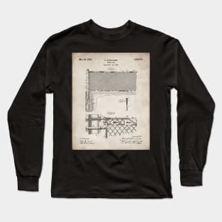 Tennis Net Patent - Tennis Lover Coach Instructor Art - Antique Long Sleeve T-Shirt